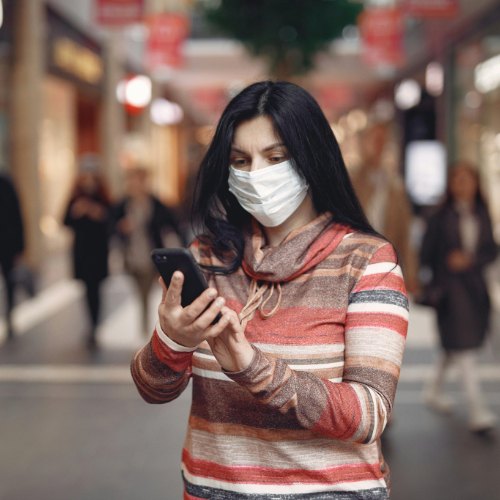 healthcare consumer using phone