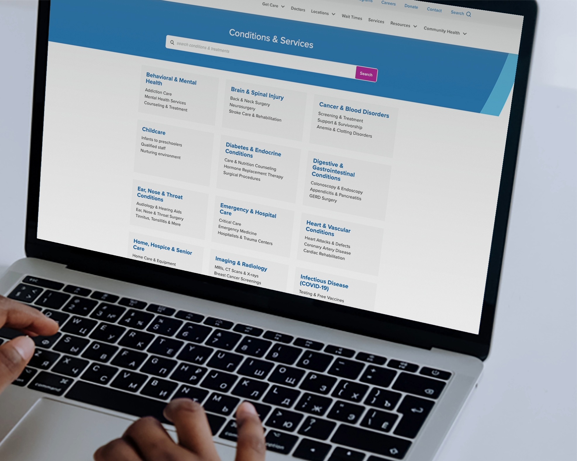 user browsing ballad health website