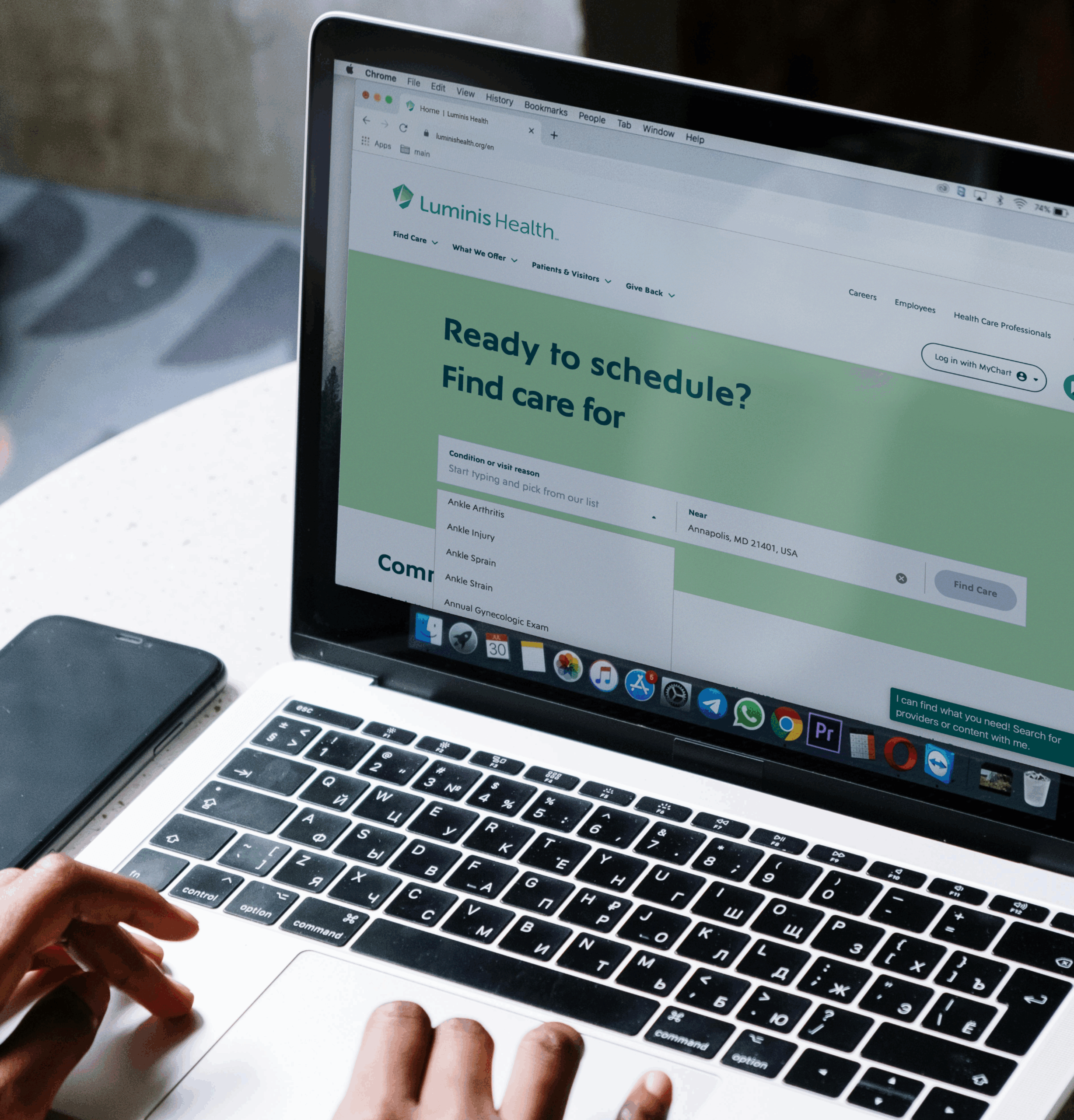 Luminis homepage shown on laptop